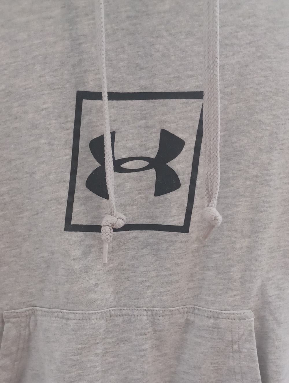 Men's Large Heather Gray UA Logo Pullover Hoodie Pockets